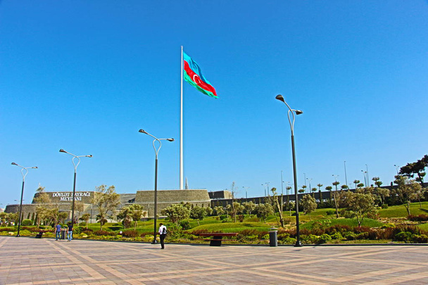 Bandeira nacional da República do Azerbaijão
 - Foto, Imagem