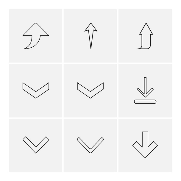 Different minimalistic flat vector app icons on white background - Vektori, kuva