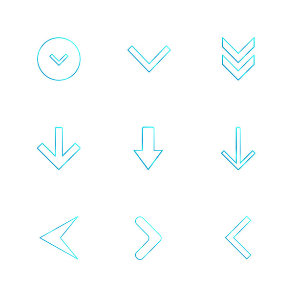 Different minimalistic flat vector app icons on white background - Vector, afbeelding