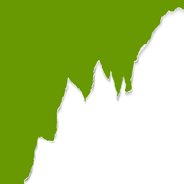 зеленый рваный край бумаги с белым фоном
 - Вектор,изображение