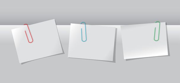 Papers conjunction with paper clips - Vector, Image