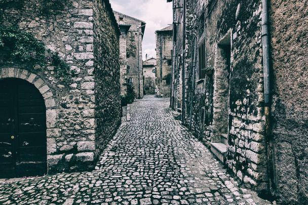 Stone timeworn walls of a medieval town. - Zdjęcie, obraz