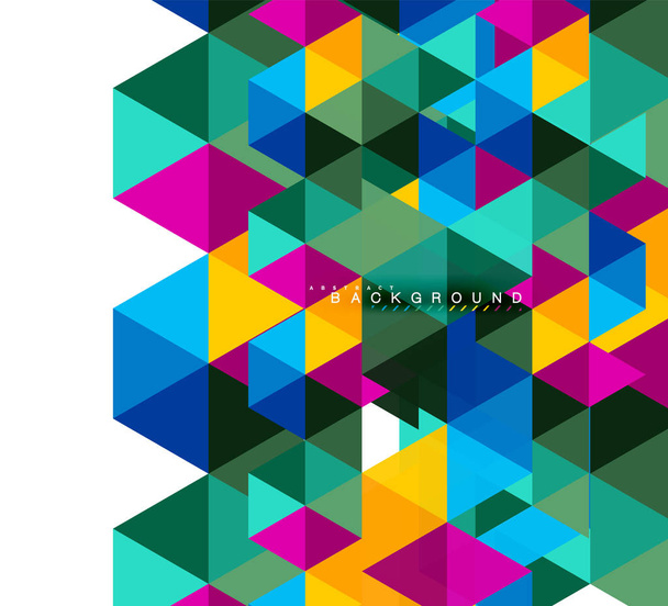 Sokszínű háromszög absztrakt háttér, mozaik csempe koncepció - Vektor, kép