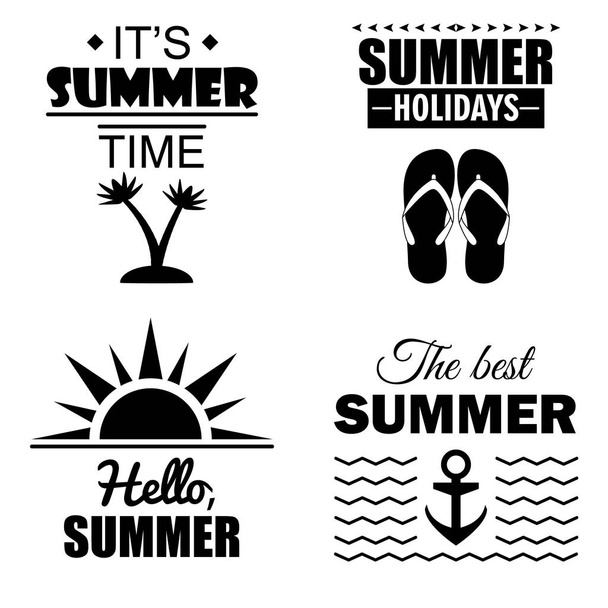 Set of summer posters and cards - Vector, Image