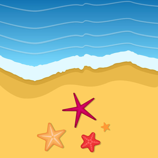 Summer time background with flops in sand. Vector illustration. - Vetor, Imagem