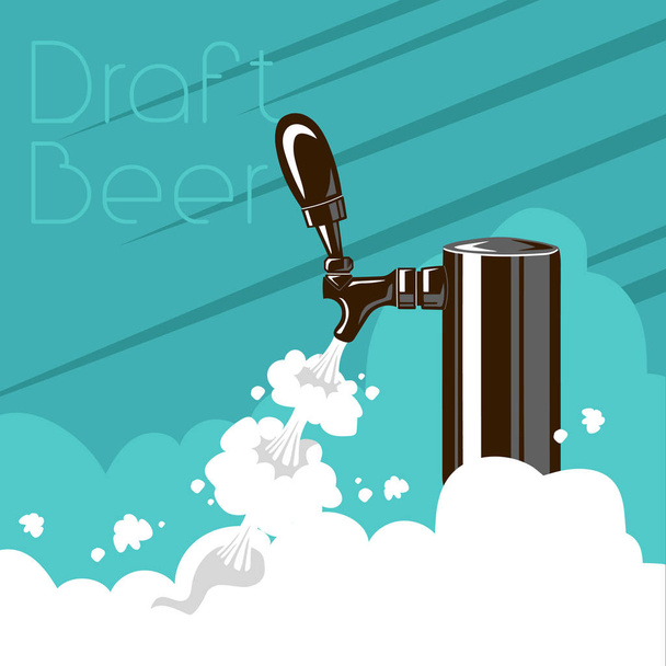 draft beer icon on blue background - Vector, Image