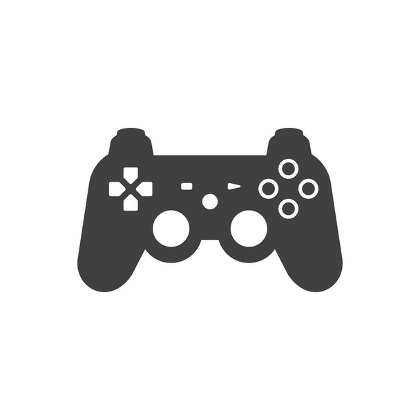 Βίντεο παιχνίδι στο εικονίδιο Joystick. Μαύρη σιλουέτα. απομονωμένα σε λευκό φόντο - Διάνυσμα, εικόνα