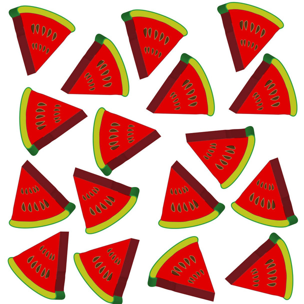 3D Watermelon isolated on white background. Vector iluustration. - Vector, Image