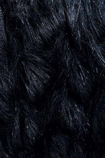 top view of furry black textile as background  - Photo, Image