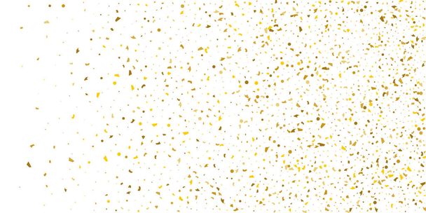 Goldenes Glitzerkonfetti auf weißem Hintergrund. - Vektor, Bild
