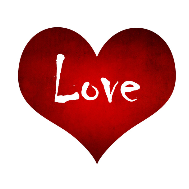 Red heart with Love text - Zdjęcie, obraz