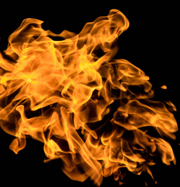 fire flames on a black background - Photo, Image