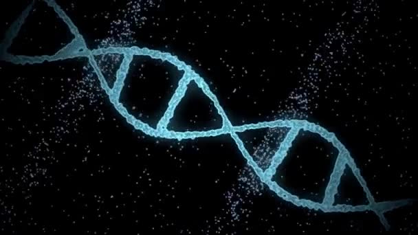 virtuele dna-molecule op zwarte achtergrond - Video