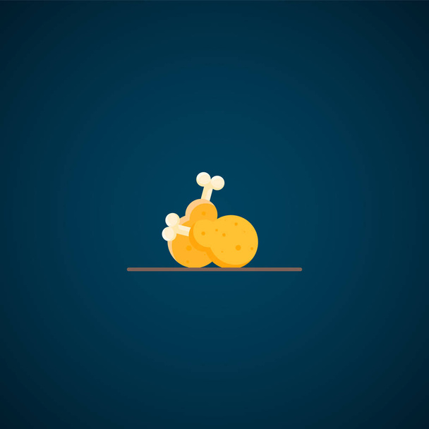 Plochý kuřecí ikona, izolované kuřecí "paličky" - Vektor, obrázek