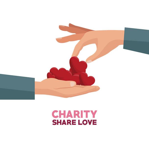 Wohltätigkeitsanteil und Liebe - Vektor, Bild