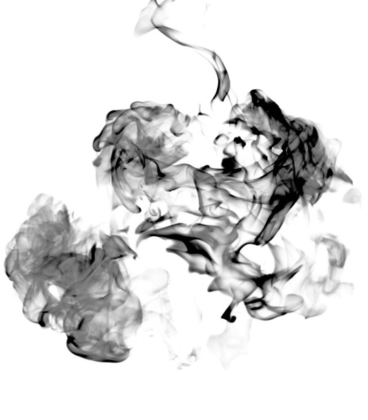 black smoke on white background, abstraction - Foto, Imagen