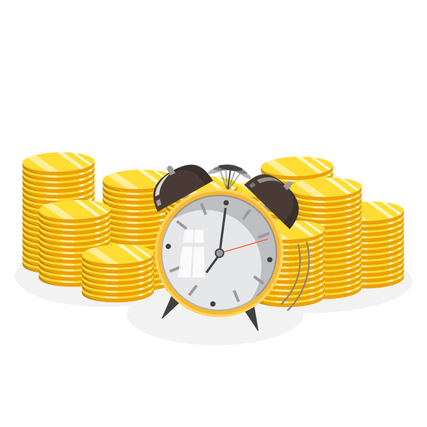 時間はお金の概念です。資金計画、期限と時間の管理。ベクトル図 - ベクター画像