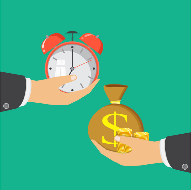 Tempo é conceito de dinheiro. Planejamento financeiro, prazo e gerenciamento de tempo. Ilustração vetorial
 - Vetor, Imagem