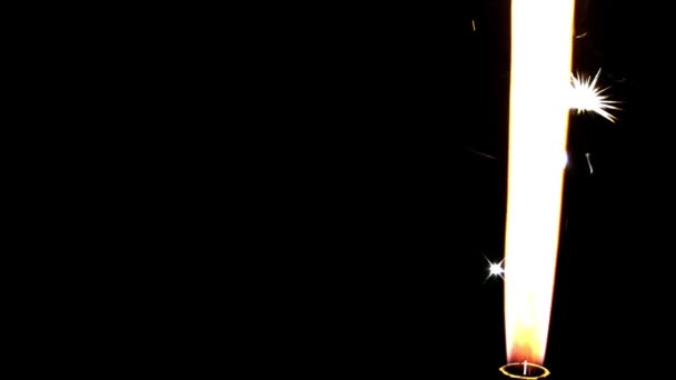 1920x1080 25 Fps. Muy bonito Sparkler Squib sobre fondo negro
 - Imágenes, Vídeo