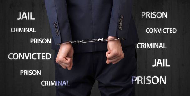 Vězení odsouzen vězení trestní štítky s úzkou pouta člověka - Fotografie, Obrázek