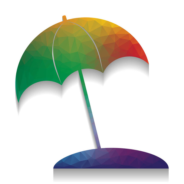 Umbrella and sun lounger sign. Vector. Colorful icon with bright - Vektor, obrázek