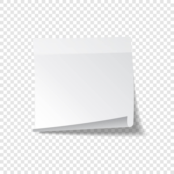 Sticky paper note with tape and shadow isolated on transparent background. Blank. - Vector, Image