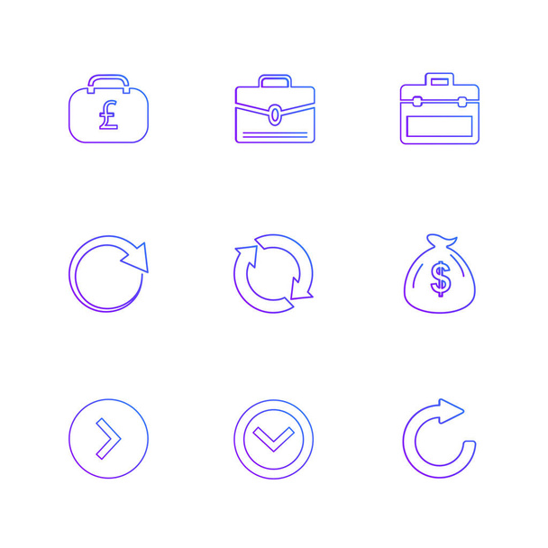 arrows directions pointers creative icons set, vector design flat collection - Vettoriali, immagini