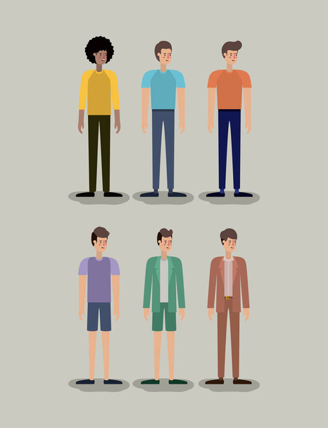 grupo de personajes de hombres
 - Vector, imagen
