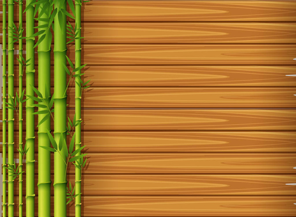 Güzel doğa bambu şablon çizimi - Vektör, Görsel