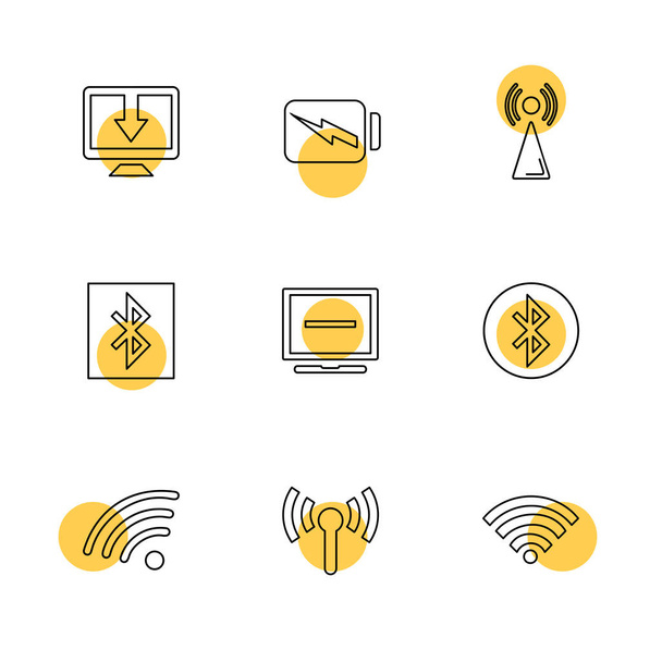 flat vector illustration icons, set of icons on white background  - Διάνυσμα, εικόνα
