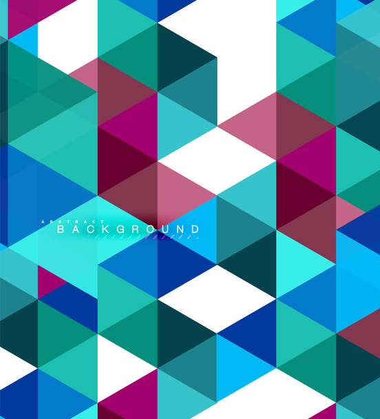 Multicolored triangles abstract background, mosaic tiles concept, vector illustration - Vector, Image