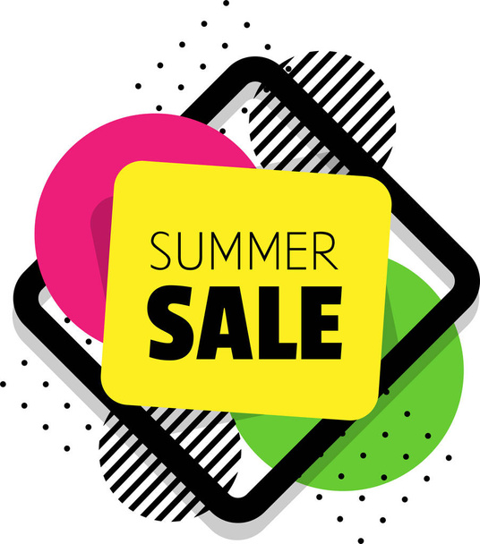 summer sale banner on bright background - Vector, afbeelding