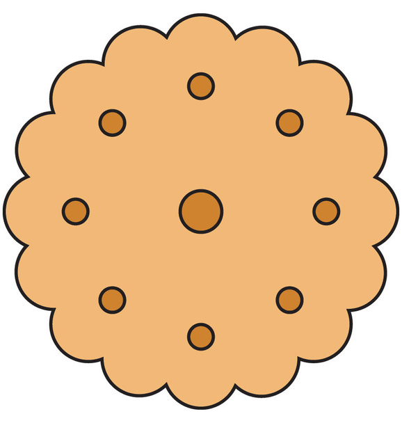Biscuit Color Vector Illustration Isolated fully Editable - Vector, Image