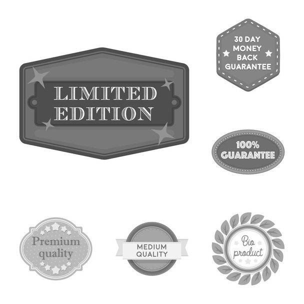 Different label monochrome icons in set collection for design. Index and brand vector symbol stock web illustration. - Vector, Image
