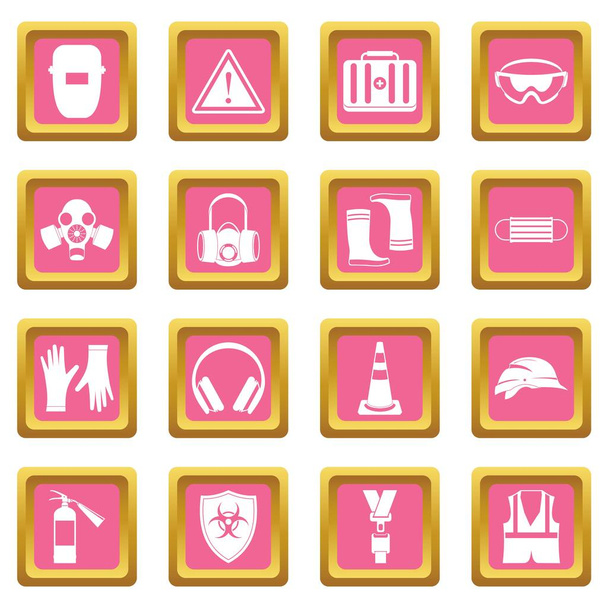 Safety icons pink - Διάνυσμα, εικόνα