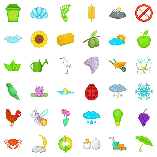 Conjunto de iconos Eco, estilo de dibujos animados
 - Vector, Imagen