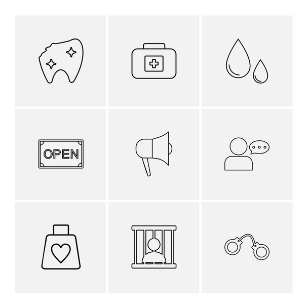 minimalistic flat app icons isolated on white background - Vector, Image