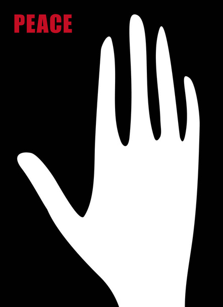 Mírové znamení. Otevřené dlaně, symbol míru. Výročí bombardování Hirošimy a Nagasaki plakát, vektorové ilustrace. Zastavte válku symbol. Stop rasismu znamení. - Vektor, obrázek