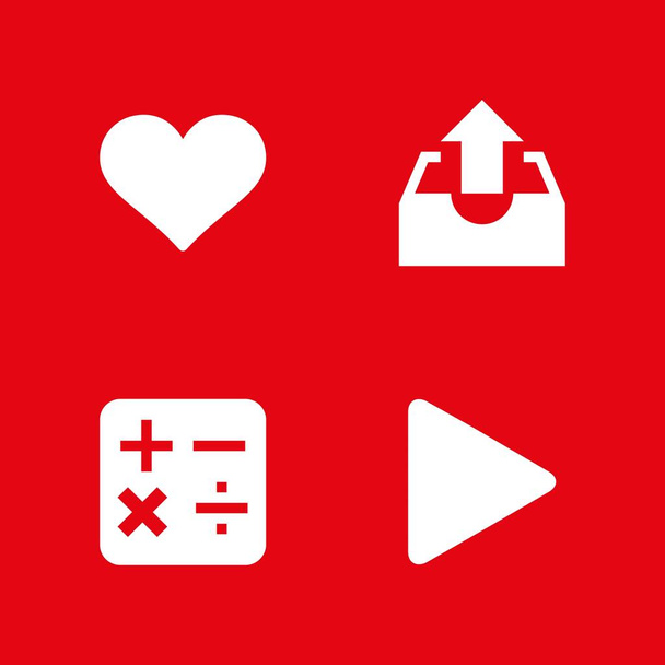 button icon set. outbox, calculator and like vector icon for graphic design and web - Vetor, Imagem
