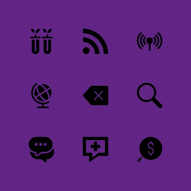 Ağ Icon set. grafik tasarım ve web için DELETE, rss ve sohbet vektör simge - Vektör, Görsel