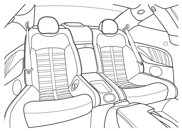 Machine inside. Interior of the vehicle. - Vector, Imagen
