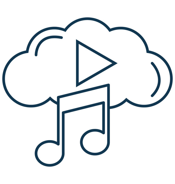 Cloud Music Isolated Vector Icon Editable - Vector, Image