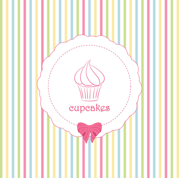 cupcake e sfondo a strisce
 - Vettoriali, immagini
