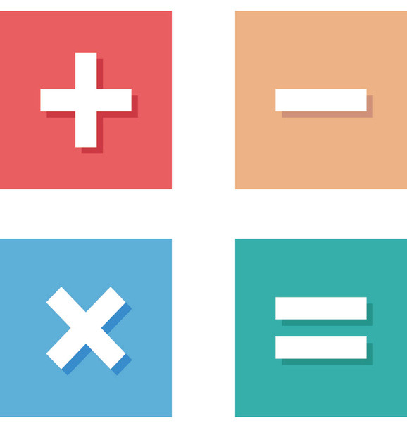 Matematikai szimbólumok színes illusztráció vektor ikon - Vektor, kép