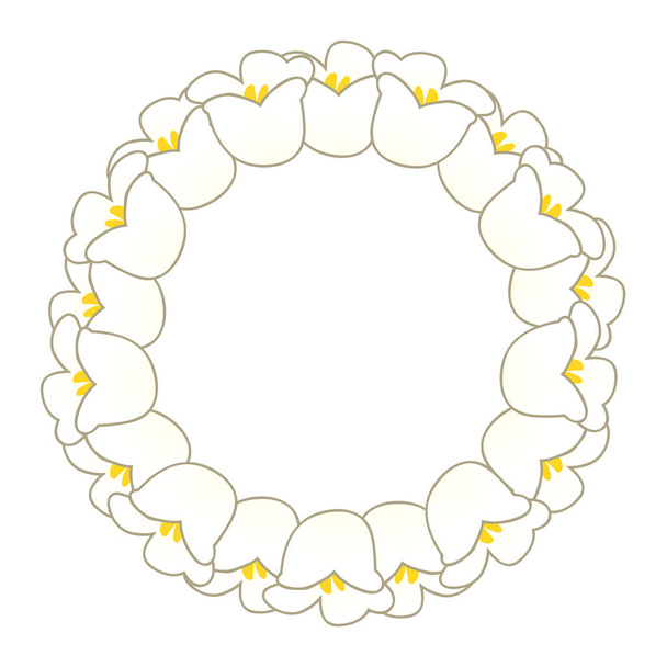 White Lily of the Valley Wreath. Vector Illustration. - Vector, Imagen