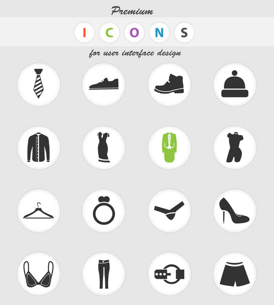 clothes icon set - Vector, Image