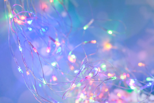 Blur blue and pink christmas lights - 写真・画像