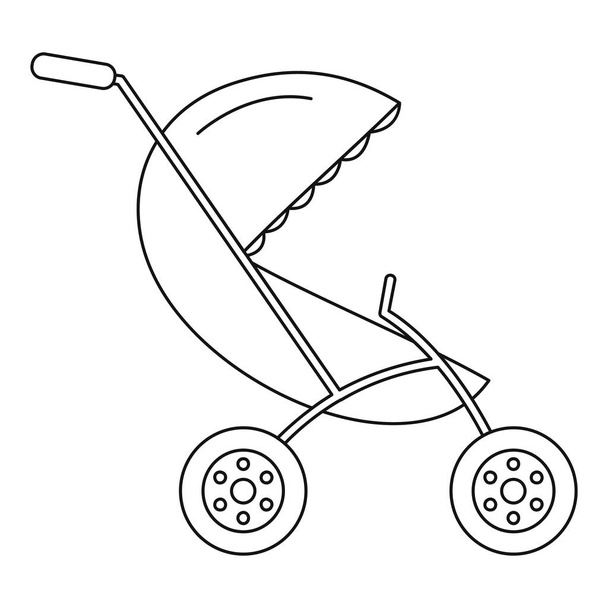 Small pram icon, outline style - Vector, afbeelding