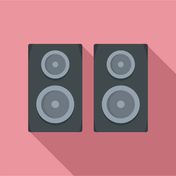 Studio speakers icon, flat style - Vektor, Bild