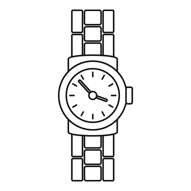 Gold watch icon, outline style - Vektör, Görsel